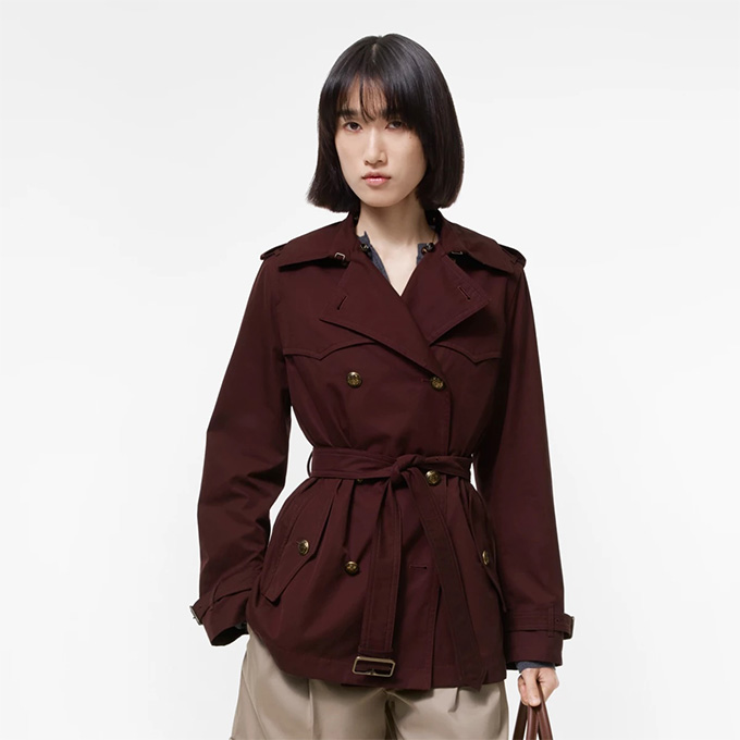 burberry foxfield detachable hood short gabardine trench coat